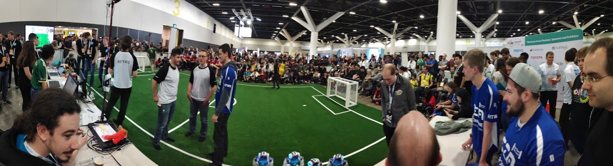 Panoramablick  Spielfeld Robocup-WM